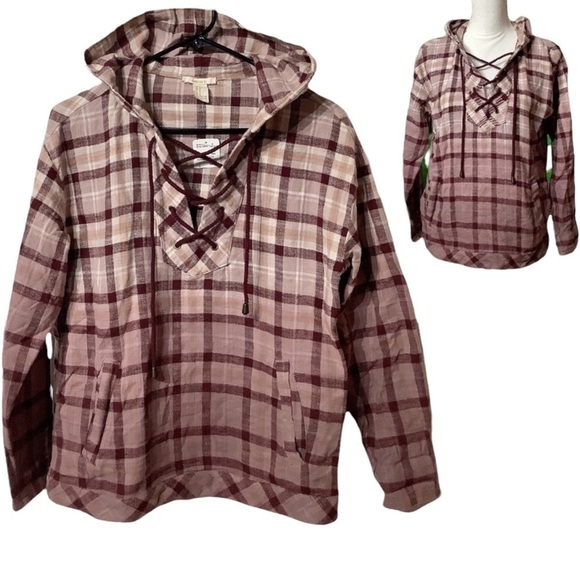 Forever21 NWT - Sz S - ombre purple pink hoodie flannel pullover 🥰 - Picture 2 of 11